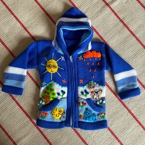 Blue Peruvian sweater